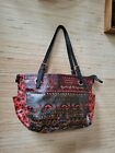 Sakroots Large Red Black Purse One World Artists Circle Metro Flame Tote