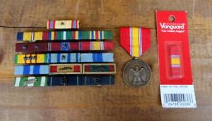 Vietnam War USN NAVY 16 RIBBON SERVICE BAR & National Defense Medal/Ribbon Lot