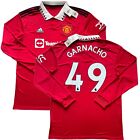 2022/23 Manchester United Home Jersey #49 Garnacho Large Adidas Long Sleeve NEW