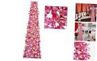 Valentine's Day Artificial Christmas Tree with 100 Lights, 5 Ft Pop Pink-heart