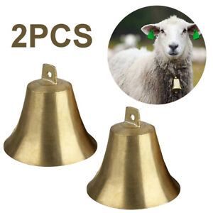 2PCS Brass Copper Bells Cow Horse Sheep Dog Animal Grazing Super Loud Farm