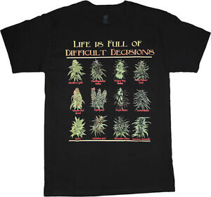 Men's t-shirt pot strains cannabis sativa dank kind bud dabs 420 weed tee shirt