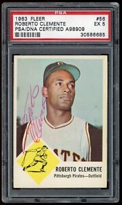 1963 Fleer Roberto Clemente  Signed Auto Card PSA DNA Rare Finish your set.