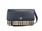 Burberry New Hampshire Small Check Black Leather Crossbody Bag