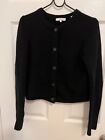 VINCE cropped Round Neck Cashmere Cardigan Black Size S