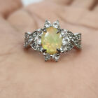 HSN Colleen Lopez 2.72Ct Ethiopian Opal & White Topaz Ring Pre-owned Jewelry