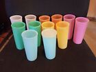 Vintage Tupperware 16 Oz Pastel Tall Tumblers Set Of 12 One With Lid