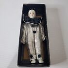 Vintage House Of Global Art Porcelain Clown Collector Doll Silver Black Softbody