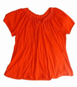Woman Within Plus Size Orange Bohemian Short Sleeve Tshirt SZ 2X