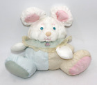 Vtg Fisher Price Baby Puffalump Mouse Bear 1988 White Pink Blue 9