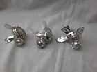 Set of 3 Vintage Mirrored Tile Bird Hanging Christmas Ornaments