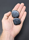 2 Large MAGNETIC Hematite Palm Worry Stone (Crystal Healing, Tumbled Magnet)