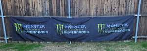 3' x 15' MONSTER ENERGY SUPERCROSS Trackside Banner Mancave Garage Flag MX/SX