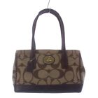 Coach Hamptons Medium Handbag Tote Bag Canvas Leather Signature All Over Pattern