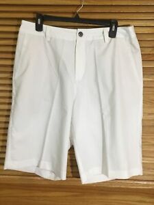 Adidas Mens Size 34 White ClimaCool Flat Front Golf Shorts CM-626