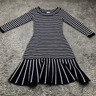 Eliza J Womens Sweater Dress Size XS Black/White Striped Long Sleeve NWOT