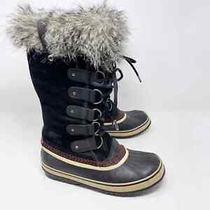 Sorel Womens Size 9 Black Joan of Arctic Waterproof Suede Leather Winter Boots
