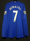 Ronaldo 7 Jersey Manchester United Blue long sleeve Soccer Jersey Men’s Small