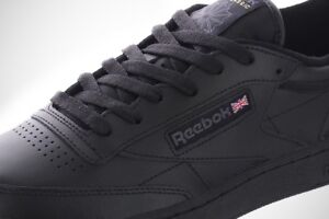 Reebok Classic Club C 85 Black Charcoal Mens Casual Shoes AR0454 Sizes 7.5-13
