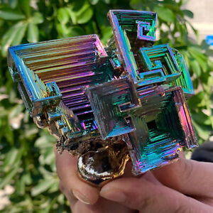 New Listing1.77LB ram Bismuth rainbow crystal elementBi gemstone Mineral specimen healing