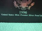1996 US Mint PREMIER SILVER Proof Set  5 Coin Set W/ U.S. Mint Packaging & COA