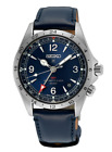 New Seiko Prospex Land Stainless Steel Blue Dial Leather Band Mens Watch SPB377