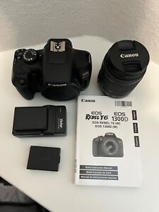 Canon EOS Rebel T6 Digital SLR with EF-S 18-55mm Lens - 2 batteries + charger