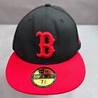 Boston Red Sox Hat Cap Mens 7 3/4 Black Wool New Era 59Fifty MLB Baseball Bosox