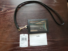 Coach Badge ID Lanyard Holder in Signature Canvas w/leather Black