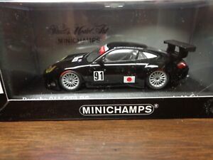Minichamps 1/43 Porsche 911 GT3 RS Essais du Mans 2005 in Black. New in the Box