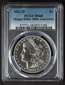 2021-D PCGS MS68 MORGAN Silver $1 Dollar Coin Denver Mint MS68