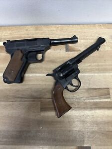 Rare!!! Vintage Edison Giocattoli Italy Toy Cap Gun lot Of 2. As Is Untested F1