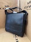 NWT Coach Houston Map Bag In Signature Black Leather 4006 Embossed Authentic