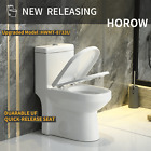 HOROW Modern Compact 1-Piece Toilet Power Dual Flush W/UF Seat Soft Closing
