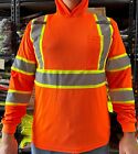 Hoodie Orange High Visibility Safety Shirt  With Reflective Stripes