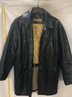 Marc New York Mens Black Leather Long Sleeve Button Front Jacket Size Medium