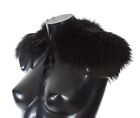 NEW $1840 DOLCE & GABBANA Scarf Black Fox Fur Shoulder Wrap Collar s. IT42 / M
