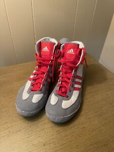 Adidas Wrestling Shoes Combat Speed 4 Size 5 Grey White Red Striped