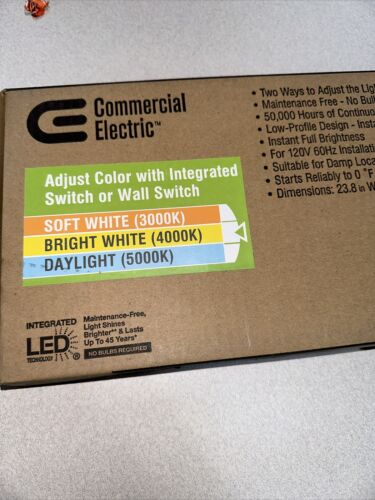 Commercial Electric White 6 in. X 2 Ft. 12.5W Dimmable Integrated LED 950 Lumens