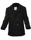 Mens Coat - Wool US Navy Type Pea Coat, Black by Rothco ALL SIZES FROM XS TO 6XL