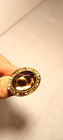 VINTAGE OVAL SMOKEY BROWN CRYSTAL AND  RHINESTONES GOLD TONE WOMEN'S RING