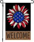 4Th of July Patriotic Floral Garden Flag 12X18 Inch Double Sided for outside Sma