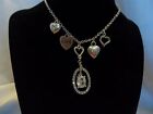 Vintage Romantic Style Silver LOVE Sweet Heart Wedding Gift Necklace Assembled