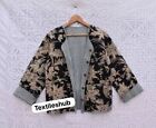 Indian Black Floral Quilted Cotton Jacket Handmade Jacket Women's Clothing US