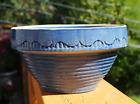 Vintage McCoy Pottery Ribbed Beehive Blue Mixing Bowl 8