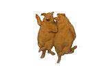 VINTAGE MFA Museum of Fine Arts Dancing Pigs Pin Brooch Gold Tone 1.5