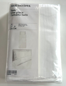 New Ikea Hastskrappa Twin Duvet cover and pillowcase, white 600 Thread count