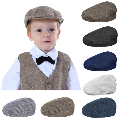 Baby Boys Hat Toddler Herringbone Flat Cap Kids Vintage Driver Hats Beret Hat
