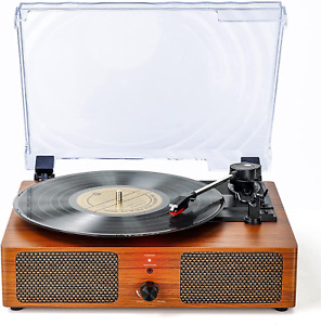 Record Player Turntable for Vinyl Built-In Speakers 3-Speed Vintage LP Player