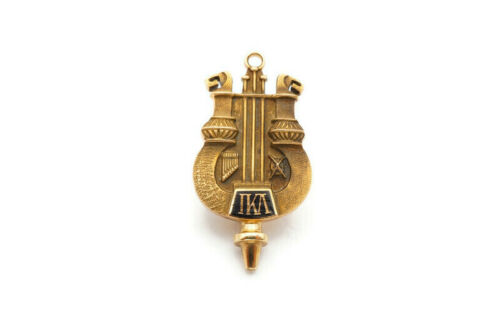 Vintage 10k Yellow Gold Badge Pin Iota Kappa Lambda Fraternity Member A1470